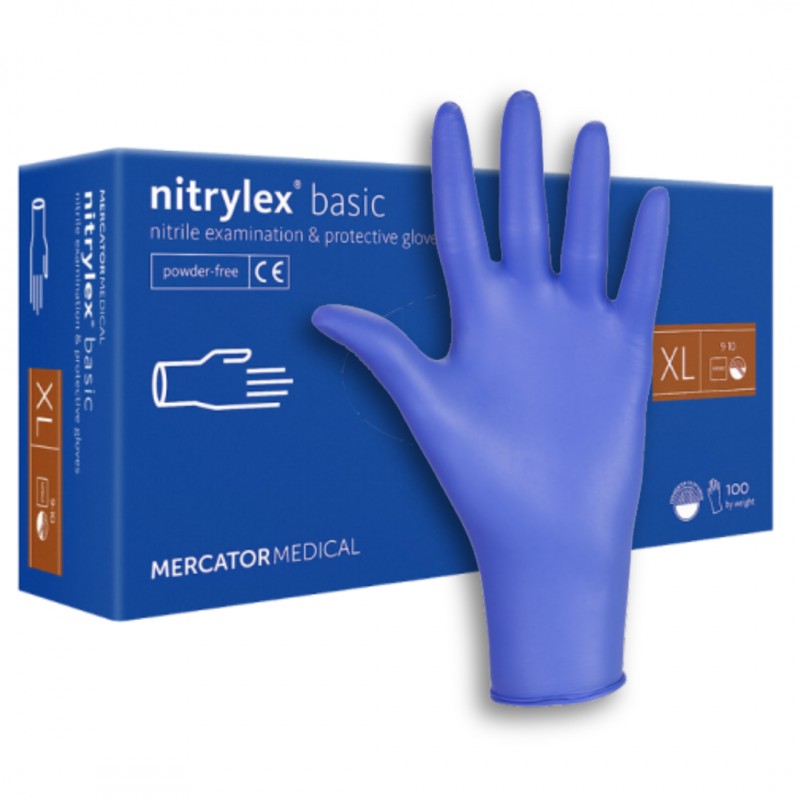 Powder-Free Nitrile Gloves - Mercator Nitrylex Basic