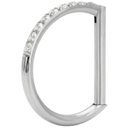 Titanium Segmented Clicker with Cubic Zirconia - D-Ring