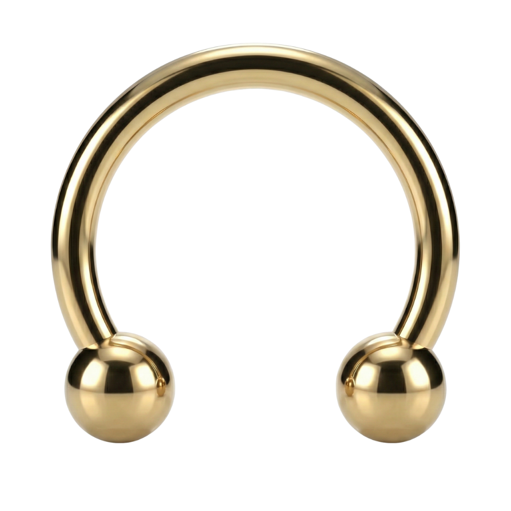 horseshoe piercing internal thread gold