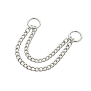 double chain silver piercing