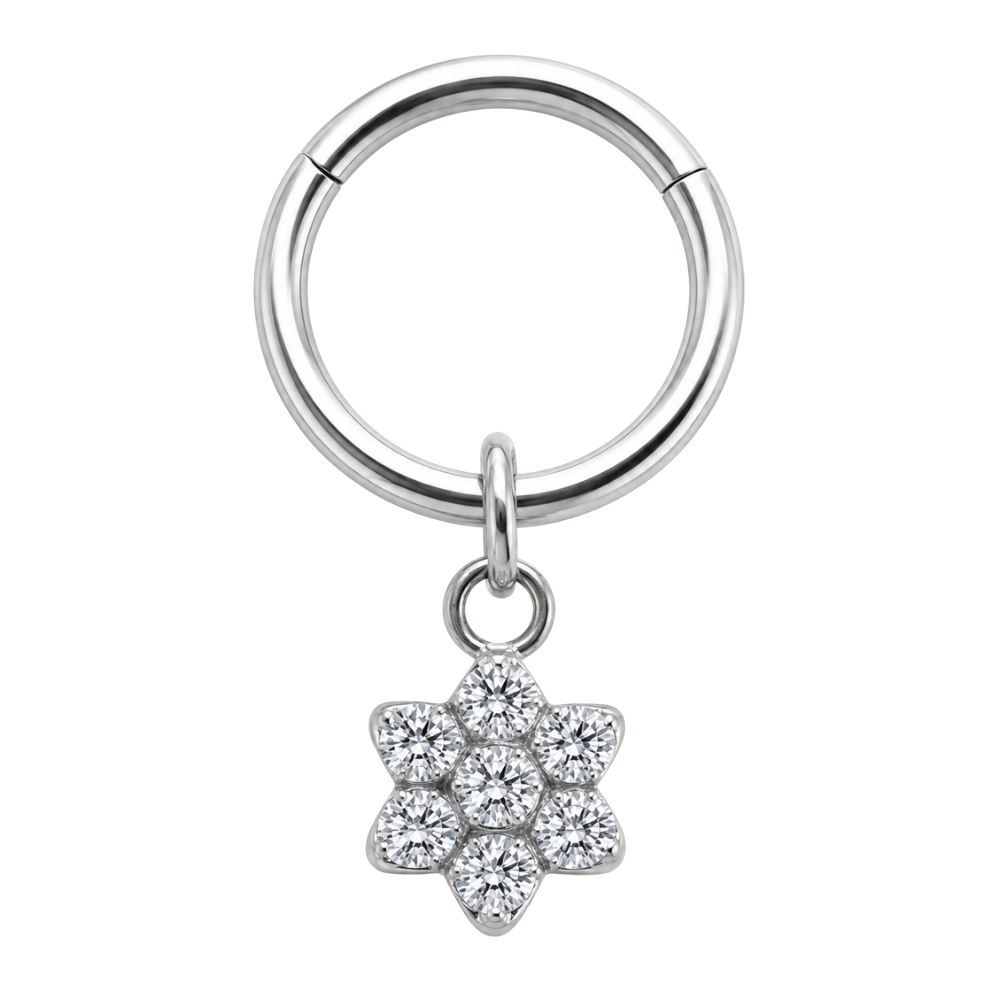 clicker en titane avec pendentif étoile