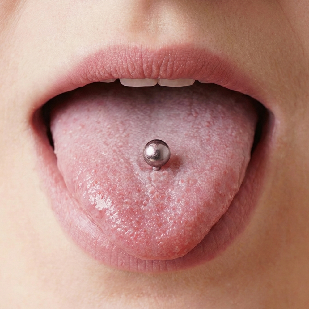 Piercing języka
