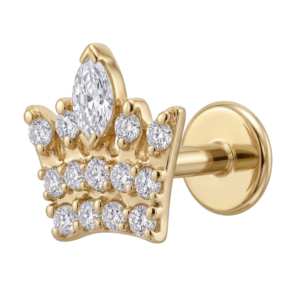 couronne décorative en or labret en titane
