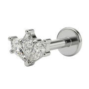 titanium labret with a row of zircons