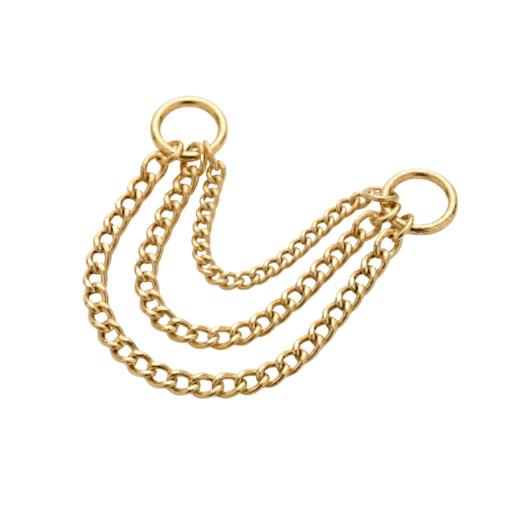 decorative triple gold titanium chain