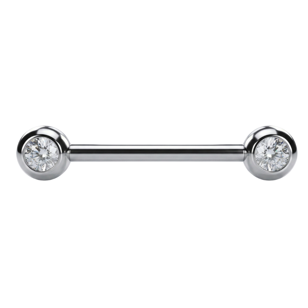 Titanium Nipple Ring - Zircons