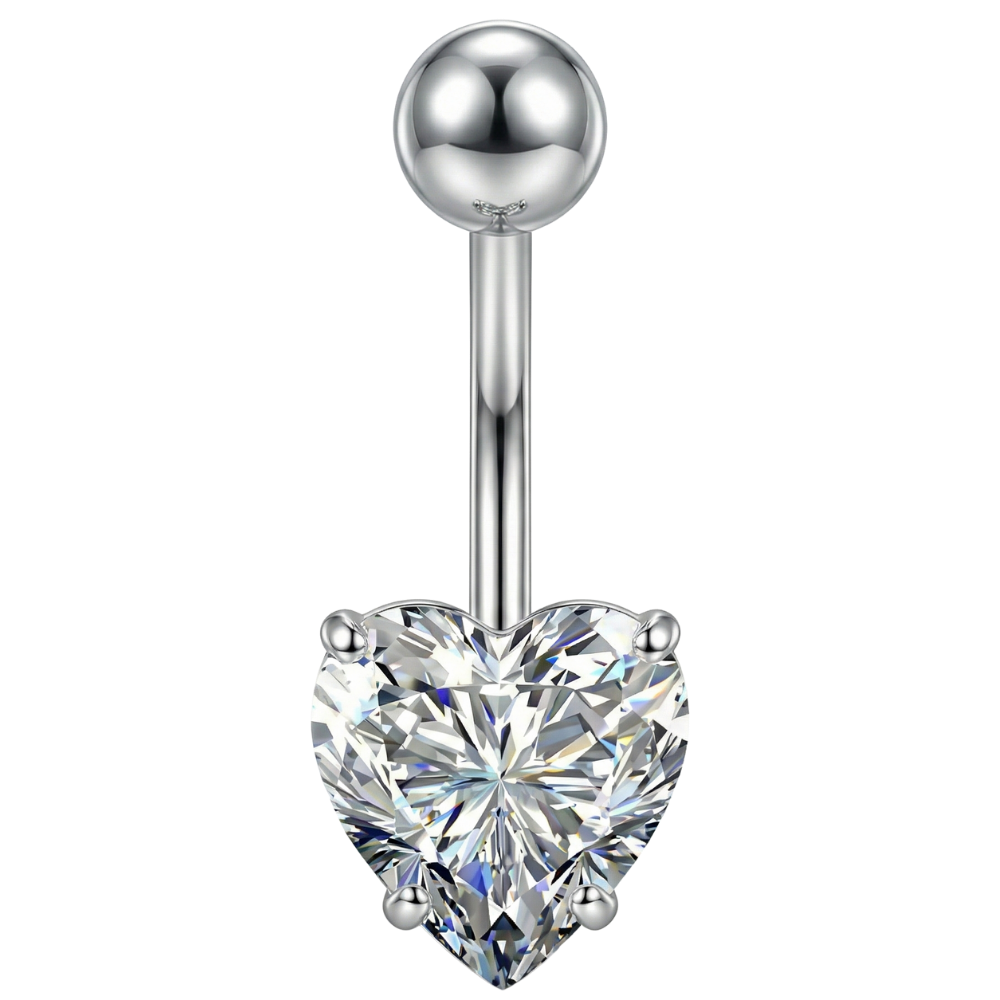 Anneau de nombril en titane - Coeur